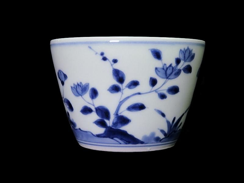 古伊万里 染付 牡丹図 大振蕎麦猪口 江戸期 古伊万里 染付 牡丹図 大振蕎麦猪口 江戸期