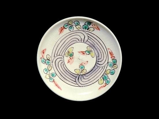 古伊万里 色絵 草花紋の図 豆皿 古伊万里 色絵 草花紋の図 豆皿