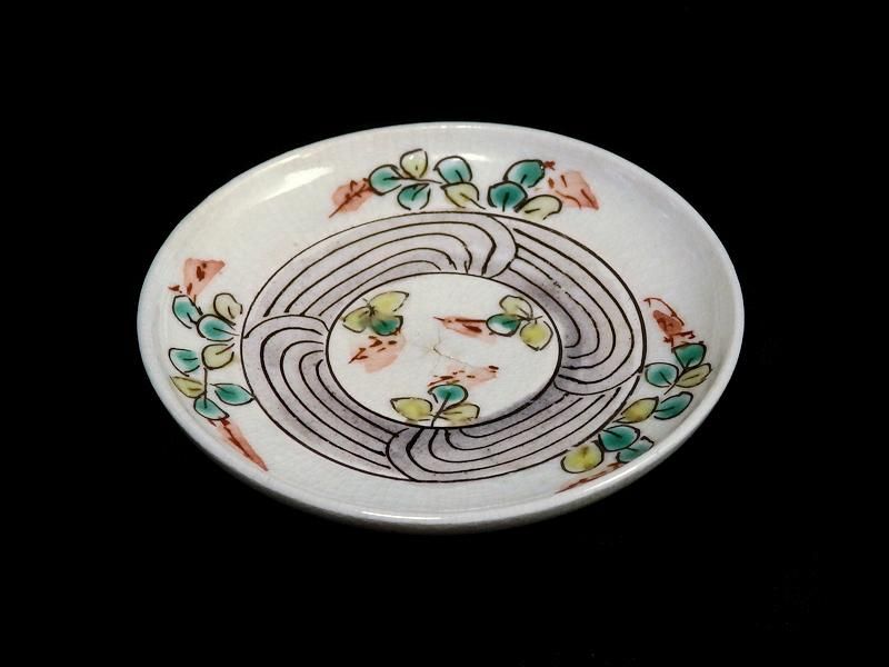 古伊万里 色絵 草花紋の図 豆皿