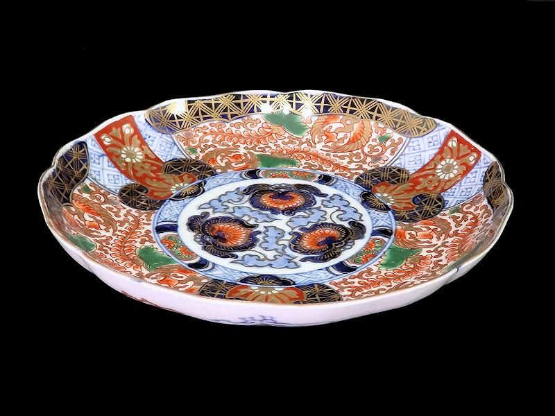 古伊万里 金襴手 金羊歯に鳳凰の図 7寸皿