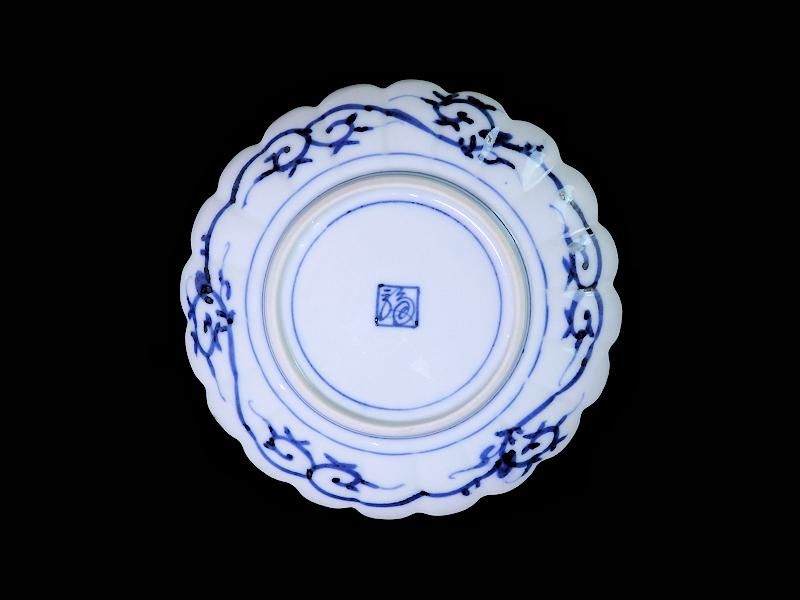 大聖寺伊万里 金襴手 丸紋に草花文図 膾皿 5客セット