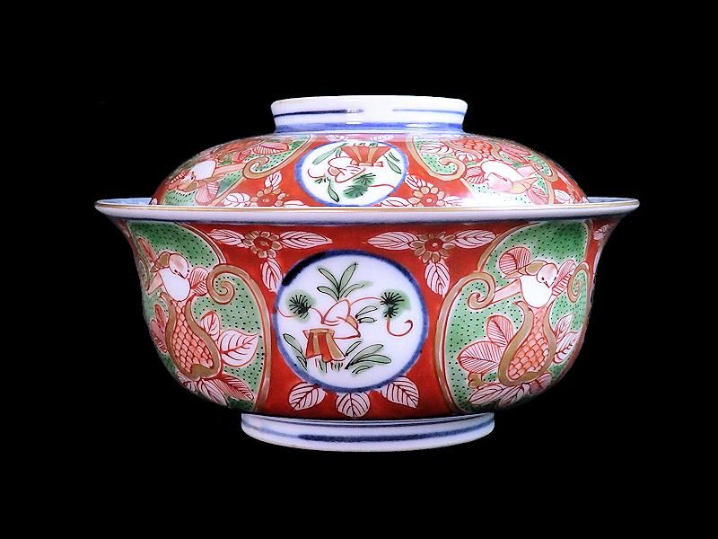 大聖寺伊万里 金襴手 梅に柘榴 蕪の図 向付 E049AS-CSa