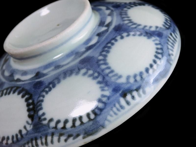 印象のデザイン 古伊万里 染付 蓋茶碗 雪輪紋図 工芸品
