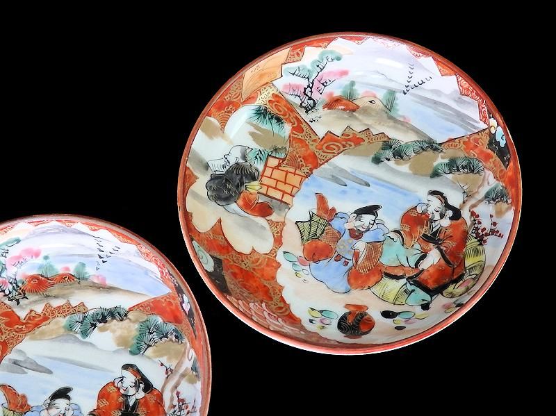 九谷 色絵 橋田画 恵比寿大黒図手塩皿 2枚セット