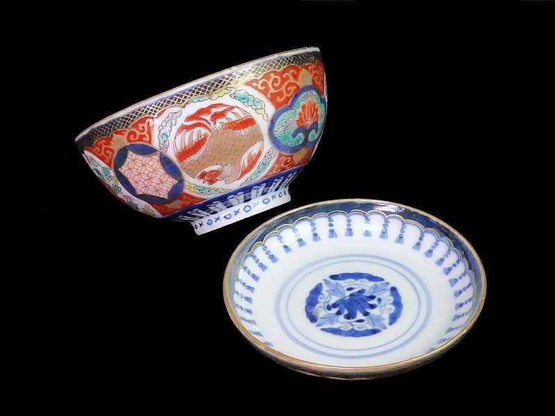 古伊万里　染付　鳳凰　龍　牡丹唐草　ご飯茶碗　4客 古伊万里(柿右衛門様式) 牡丹唐草に鳳凰文 水注 元禄時代 | 古