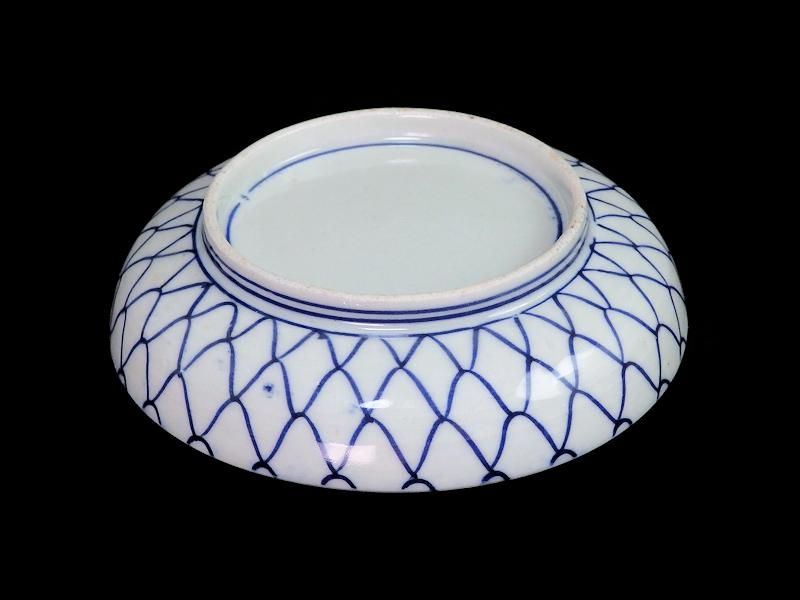 古伊万里 色絵 網目に金魚図 4寸皿