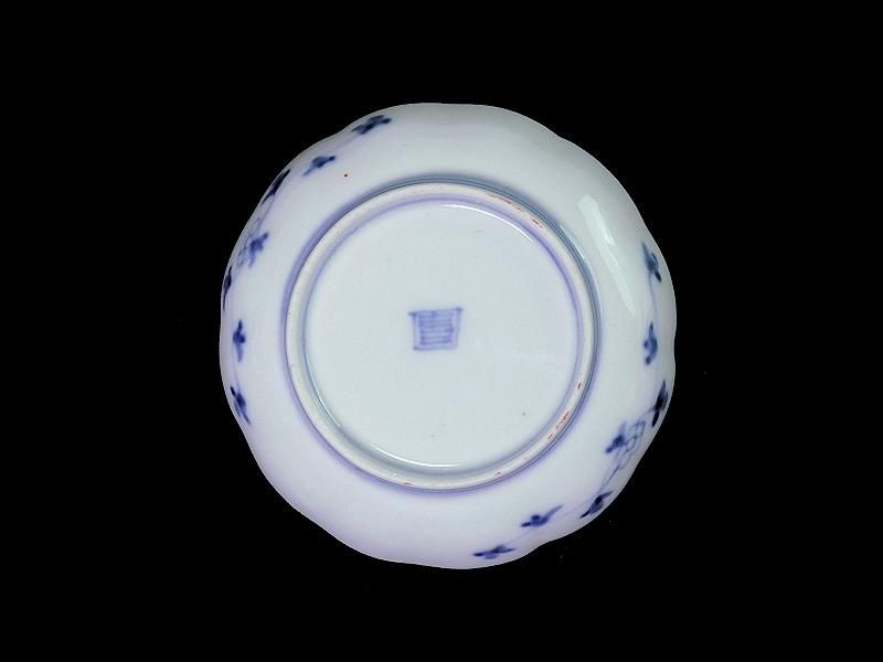 古伊万里色絵豆皿無傷伊万里鶴丸珍品変わり図