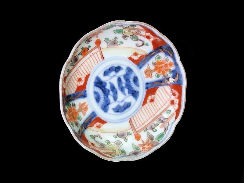 上手物 明治期 伊万里 角冨(角富) 金彩 染付 約25cm 8.2寸 色絵
