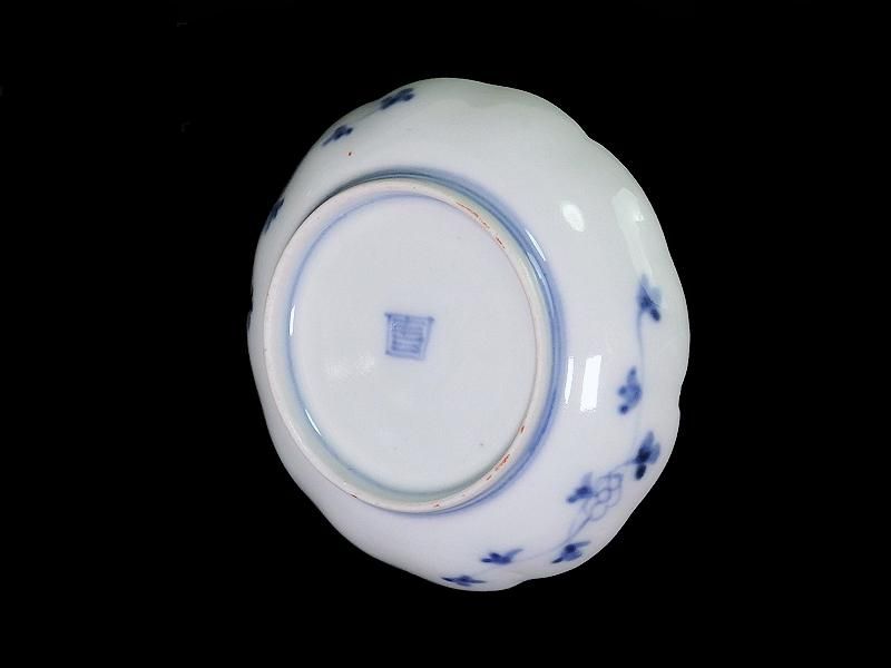 古伊万里 色絵 橘紋に花の図 豆皿