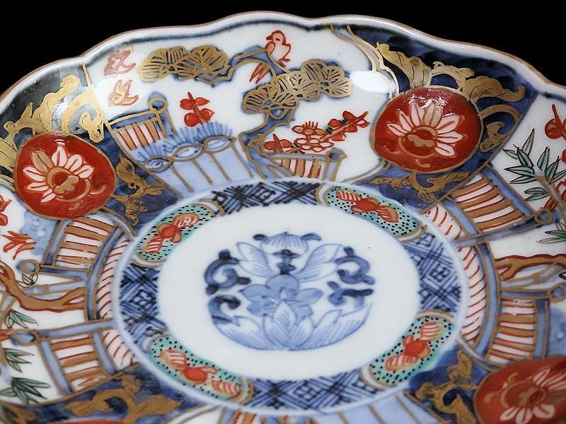 古伊万里 金襴手 牡丹に松竹梅図 4寸皿 5枚セット