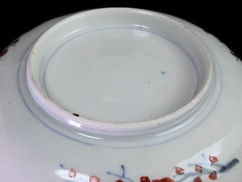 古伊万里 金襴手 花鳥紋に松竹梅図 4寸皿 5枚セット