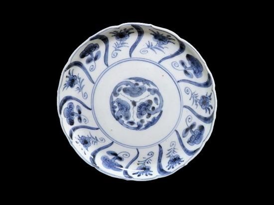 古伊万里 染付 なずな紋 霊芝紋図 6寸皿 古伊万里 染付 なずな紋 霊芝紋図 6寸皿