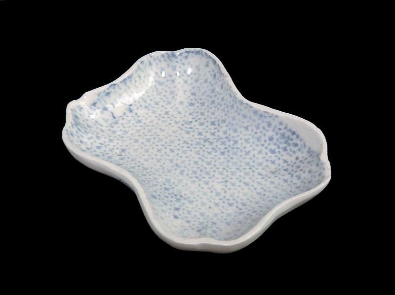 古伊万里 染付 若松に笹の図 菱形変形皿 豆皿 江戸期 E496AS-CUi
