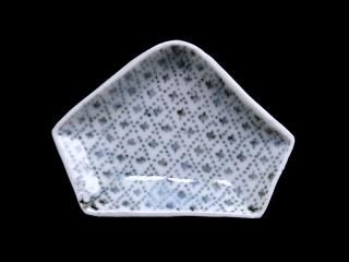 古伊万里瑠璃色貝の図貝型変形皿5枚C803AS-BTp