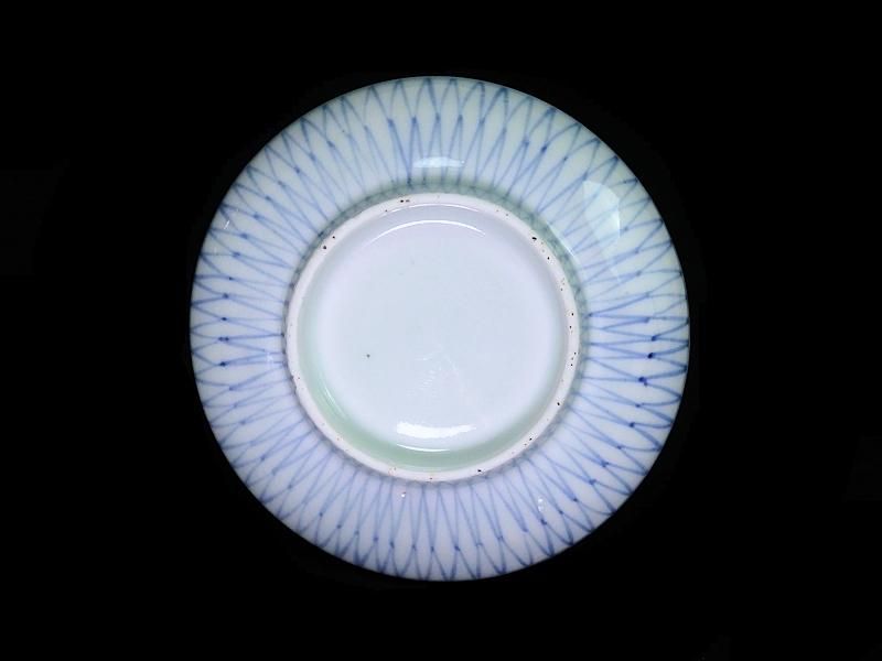 古伊万里 染付 魚に網目紋図 豆皿