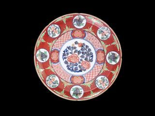 大聖寺伊万里 金襴手 菊花紋図 菊花形8寸皿 大聖寺伊万里 金襴手 菊花紋図 菊花形8寸皿