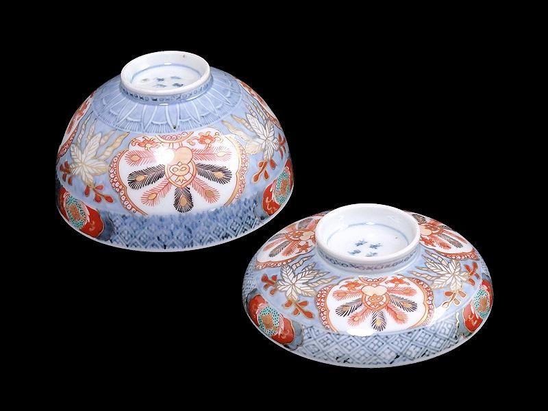 古伊万里 染錦 雲龍に雷紋の図 大振蓋茶碗 E255AS-fbjb
