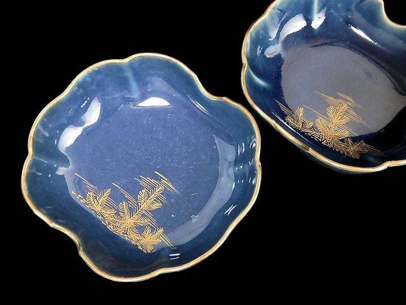 古伊万里瑠璃金彩あざみ図なます皿5枚 [B25909] 古伊万里瑠璃金彩あざみ図なます皿5枚 [B25909] - メルカリ