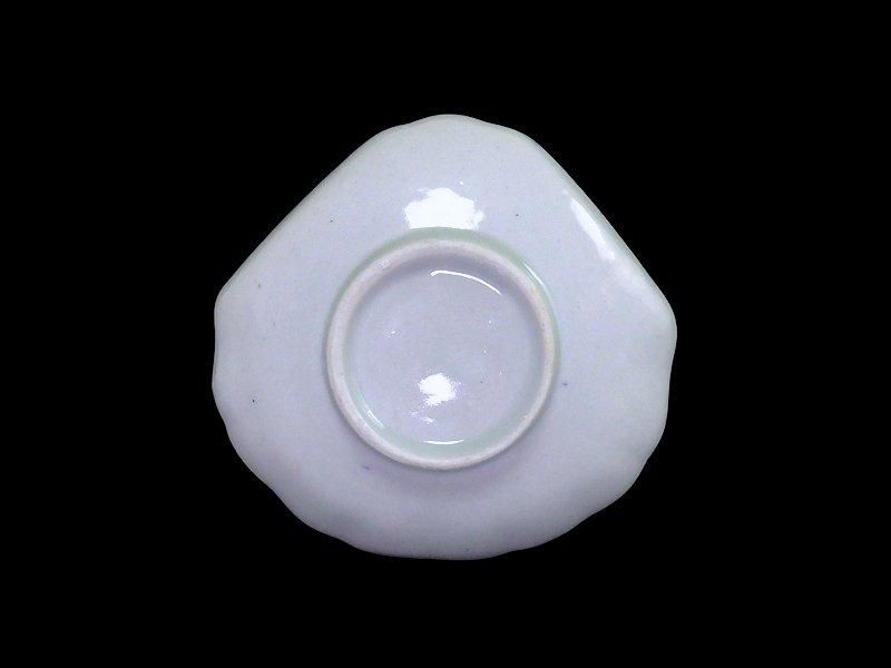 古伊万里 染付 飛鶴に若松 紅葉図 豆皿