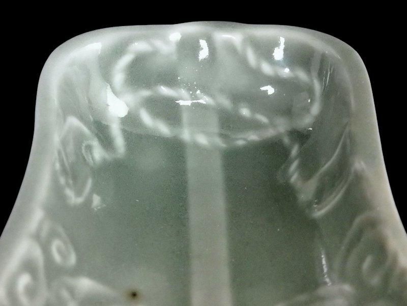 伊万里　瀬戸　青磁　軍配の図　変形豆皿　2枚　珍品　E667AS-fbsf 伊万里 瀬戸 青磁 軍配形変形豆皿 2枚セット