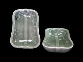 古伊万里　型刷印判　雨降りに花の図　変形皿　江戸期　E650AS-CVi 古伊万里 型刷印判 雨降りに花の図 変形皿 江戸期 E650AS-CVi