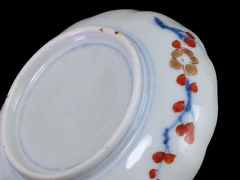 古伊万里 色絵 獅子に牡丹 梅に鶯図 4寸皿 5枚セット