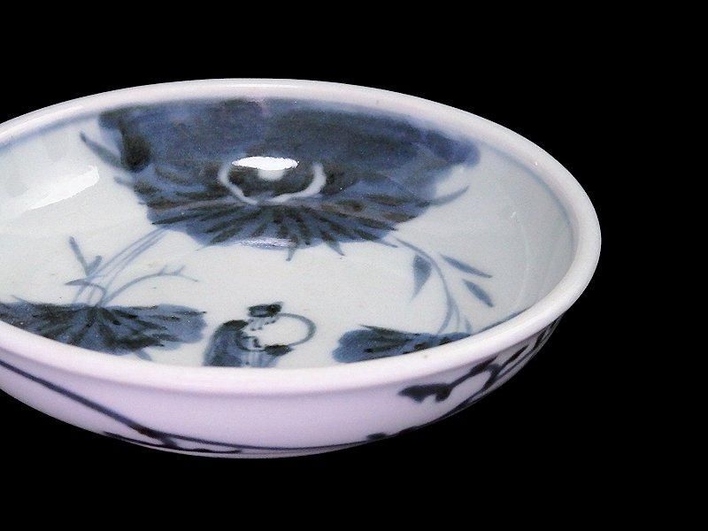 古伊万里 染付 竹下賢人図 小皿 膾皿