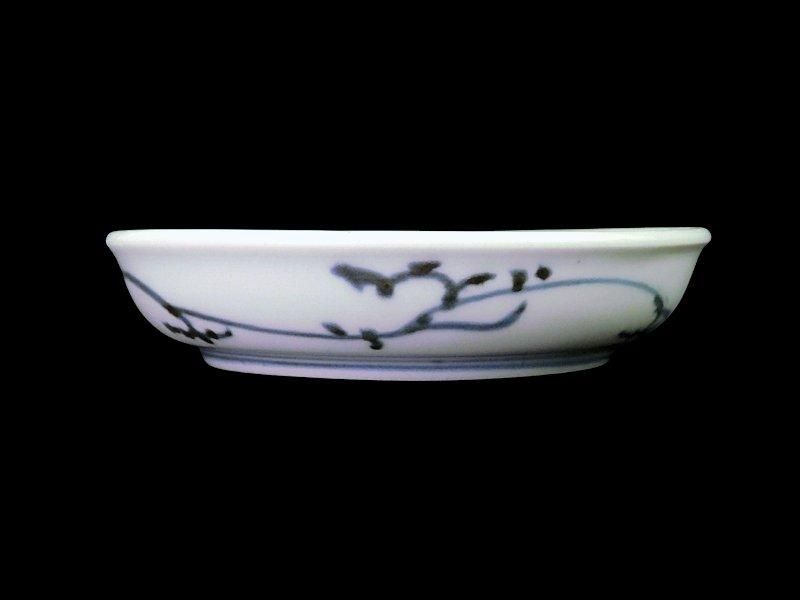 古伊万里 染付 竹下賢人図 小皿 膾皿