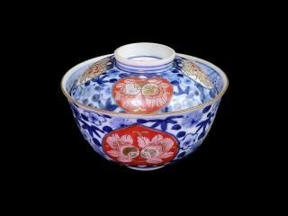 古伊万里 染錦 鶴三友文 蓋茶碗 明治時代 E786D | iichi 日々の