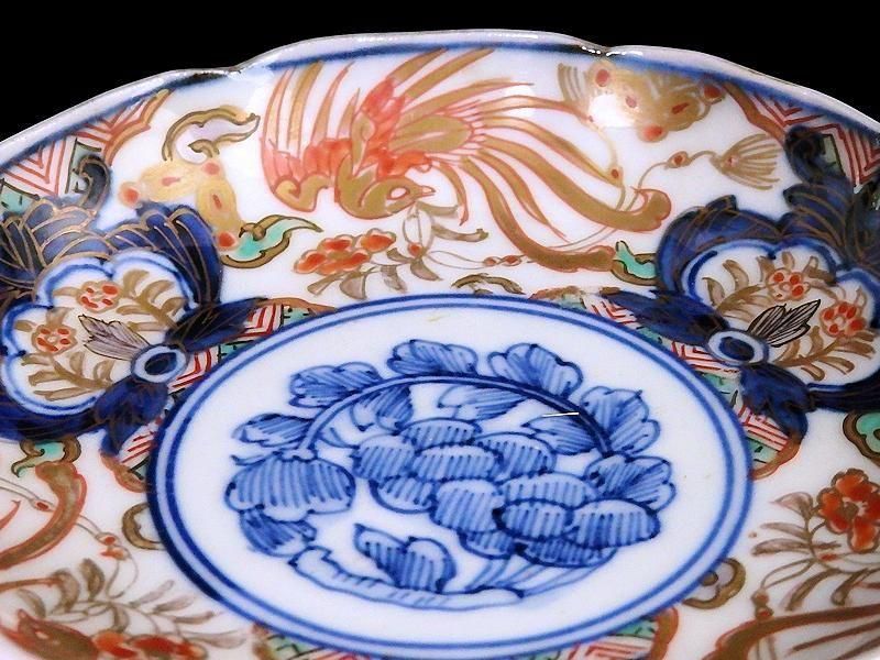 古伊万里　色絵　鳳凰に牡丹の図　４寸皿　５客　C381AS-CZc 古伊万里 色絵 鳳凰に牡丹の図 4寸皿 5客 C381AS-CZc - メルカリ