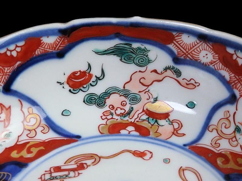 古伊万里　色絵　獅子に波千鳥の図　膾皿　春寒鉢　４客　 CZd 古伊万里 色絵 獅子に波千鳥の図 膾皿 春寒鉢 4客 CZd - メルカリ