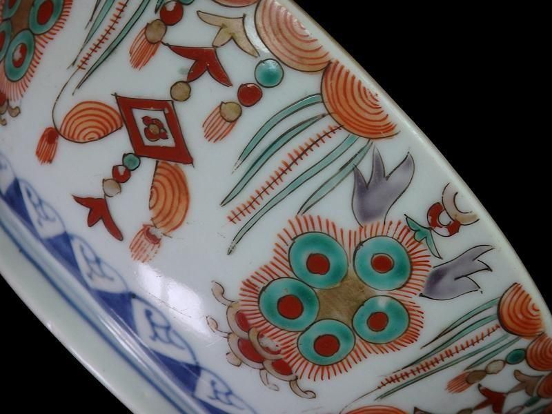 古伊万里 金襴手 牡丹に瓔珞紋図 大鉢