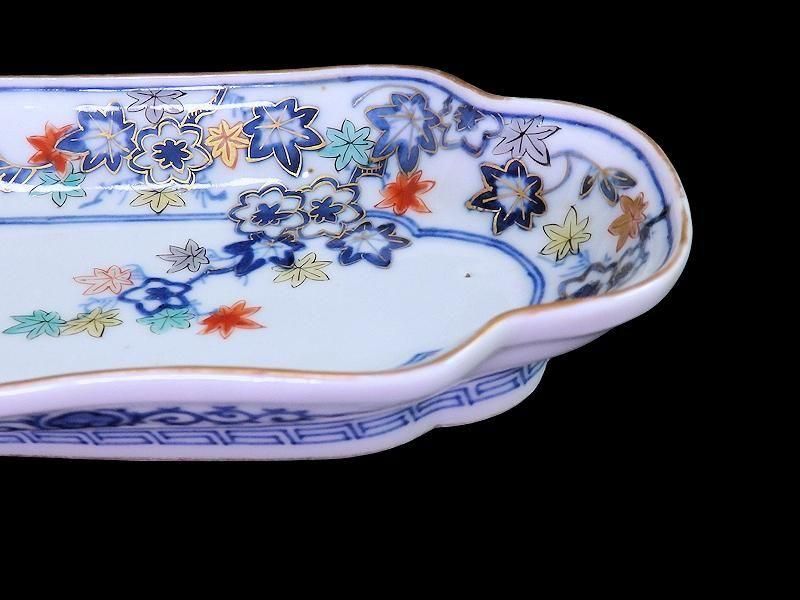 大聖寺伊万里　金襴手　紅葉の図　隅切長皿　N1071AS-CZl 大聖寺伊万里 金襴手 紅葉の図 隅切長皿 N1071AS-CZl - メルカリ