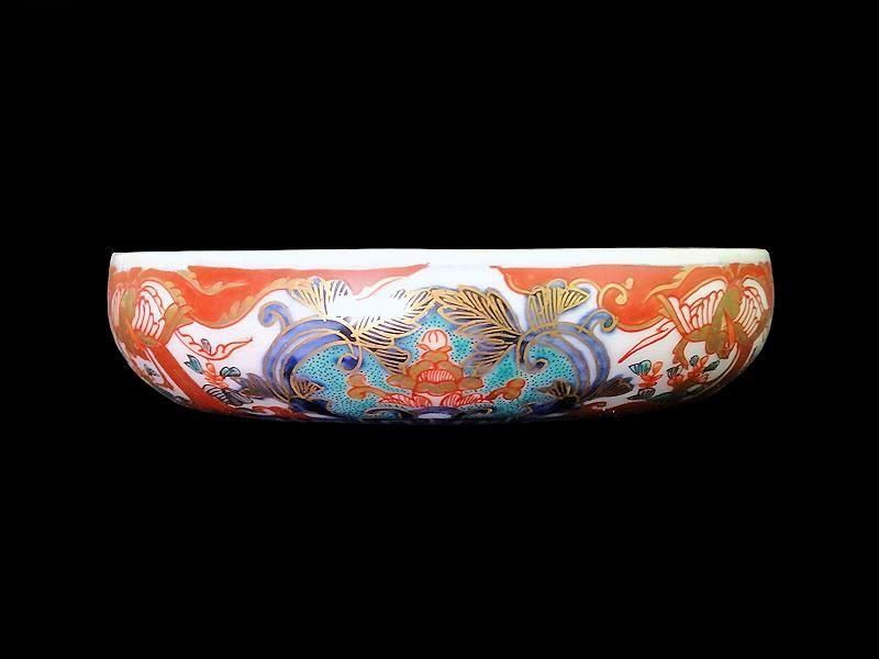 古伊万里　金襴手　窓絵　鳳凰に花の図　４寸皿　E694AS-CZq 古伊万里 金襴手 窓絵 鳳凰に花の図 4寸皿 E694AS-CZq - メルカリ