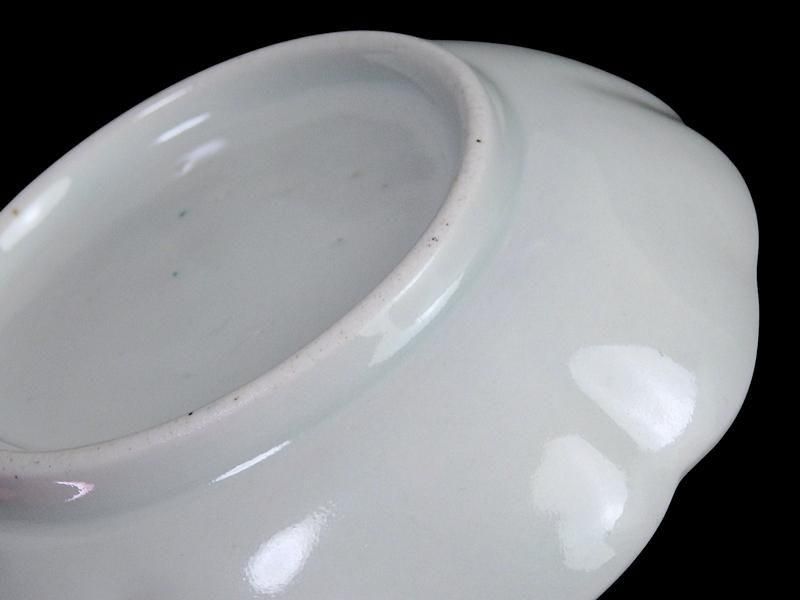 古伊万里 　染錦　河骨紋の図　手塩皿　3寸半皿　４枚 　D417AS-fbuw 古伊万里 染錦 河骨(こうほね)紋図 手塩皿 3寸半皿 4枚セット