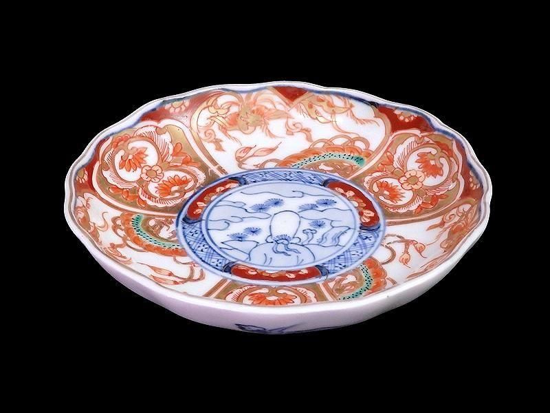 古伊万里 金襴手　鳳凰に龍の図　4寸皿　４枚　D43AS-fbuy5 古伊万里 金襴手 鳳凰に龍の図 4寸皿 4枚セット