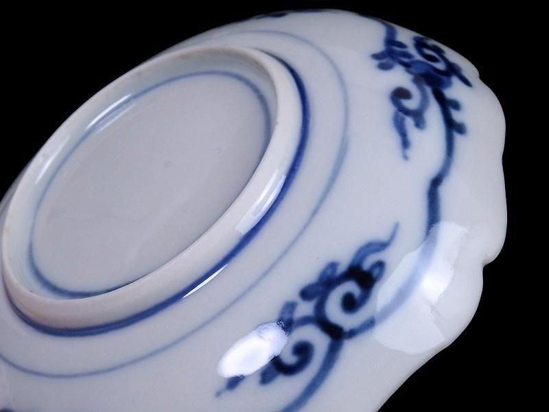 大聖寺伊万里 染錦 牡丹に唐草吉祥文の図 4寸皿 5枚セット