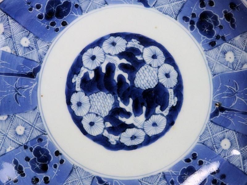 古伊万里　染付　墨弾き　梅に山村の図　手塩皿　A961AS-CWi 古伊万里 染付 墨弾き 梅に山村の図 手塩皿 A961AS-CWi - メルカリ