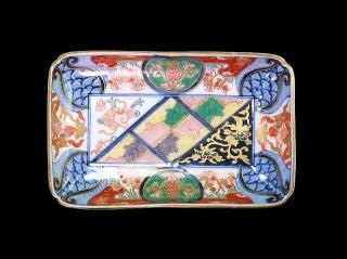 古美术 五彩皿 古美術 在銘 直径23cm 古染付花文中皿5枚 桐箱 明末～清初 懐石向付に | 古美術ささき