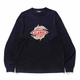 XLARGE<MENS> TRIBAL EMBROIDERED L/S TEE