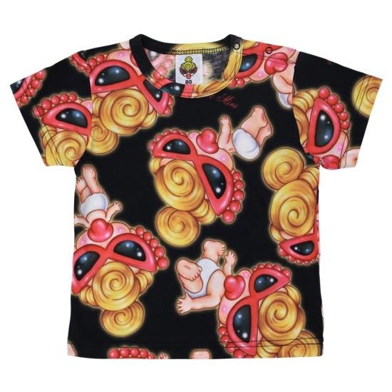 割引発見 FIRST MY HYSTERIC SE - memories総柄Viscotex半袖Tシャツ Sweet トップス