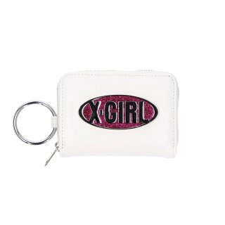 X-girl<LADIES> GLITTER OVAL LOGO COIN AND CARD CASE