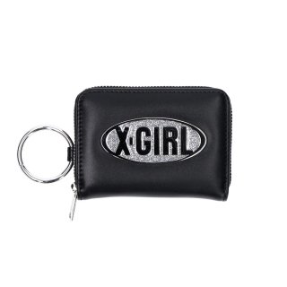 X-girl<LADIES> GLITTER OVAL LOGO COIN AND CARD CASE
