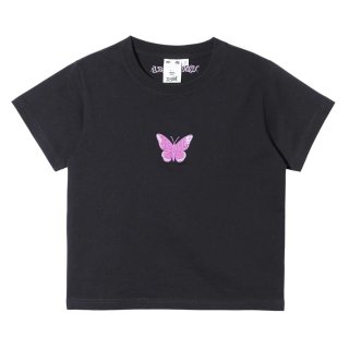 X-girl<LADIES> EMBROIDERED BUTTERFLY LOGO S/S BABY TEE