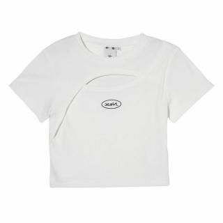 ڣ%OFFX-girl<LADIES> FRONT SLIT S/S TOP