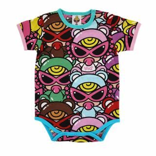 MY FIRST HYSTERIC TEDDY MINI MULTI COLOR総柄 半袖ロンパース