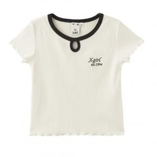 X-girl<LADIES> LETTUCE EDGE BABY TOP