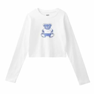 X-girl<LADIES> STUFFED BEAR L/S BABY TEE