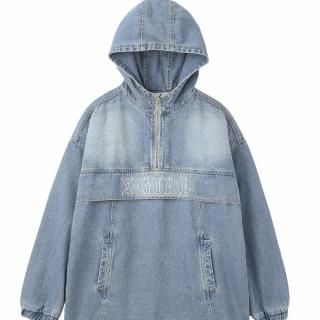 X-girl<LADIES>DENIM ANORAK DRESS