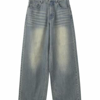 X-girl<LADIES>LOGO POCKET LOOSE DENIM PANTS